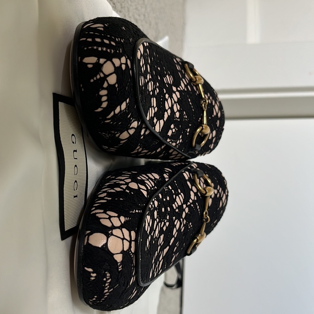 Gucci Princetown black and nude loafer slide mule - Picture 4 of 8